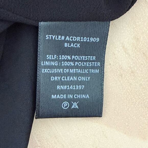 NWT ASTR The Label Mina Satin Rhinestone Trim Mini Dress in Black, Size‎ Small - Picture 11 of 11